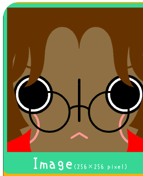 square face generator gallery image showing a dark-skinned avatar with round glasses and center-parted brown hair