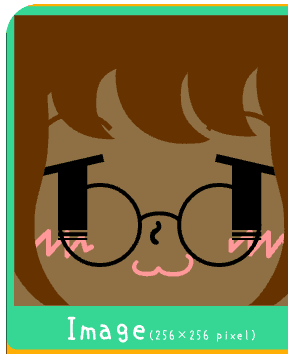 square face generator gallery image showing a deep-toned avatar with round glasses, pink blush, and a cat-like mouth