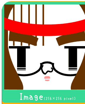 square face generator gallery image showing a pale avatar with a red ribbon band and minimalist facial features