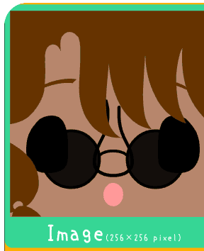 square face generator gallery image showing a dark-skinned avatar with round black glasses and layered brown bangs